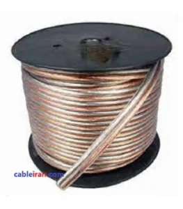 سیم برق باندی/بلندگو/اسپیکر/لوستررسانیک 40رشته شیشه ای شفاف تمام مس 1*2
